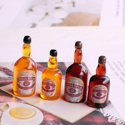 4pcs 1/12 Dollhouse Miniature Food Mini Beer Model Wine Bottle Drink Pretend Play blyth Pullip OB11 Doll Kitchen Toy Accessories