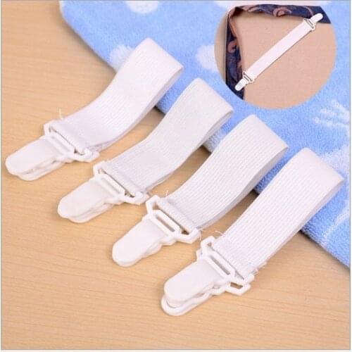 4Pcs Elastic Bed Sheet Clip Fasteners Garter Mattress Cover Blankets Straps Holder Gripper Clip Fixing Slip-Resistant Belt