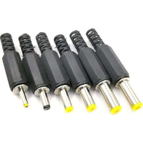 60pcs/pack DC power plug 5.5*2.1/5.5*2.5/4.8*1.7/4.0*1.7/3.5*1.3/2.5*0.7mm Male Mount Jack Plug Connector Wire Terminals Adapter