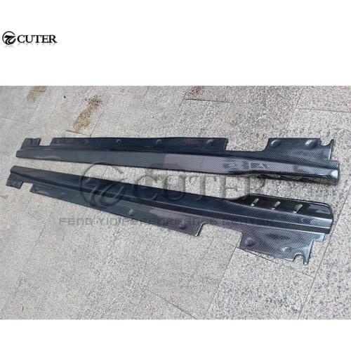 W212 Carbon fiber side skirts apron for Mercedes benz W212 E260 E300 standard bumper Car styling 14-15