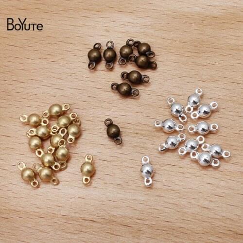 BoYuTe (100 Pieces/Lot) 3MM Metal Brass Ball Connector Charms Diy Handmade Jewelry Findings Components