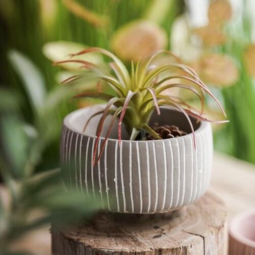 Cement Flowerpot Silicone Mold Concrete Cylindrical stripe Design Simple flowerpot Mold Multi-size combination Plants Pot Molds