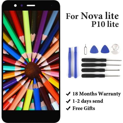 For Huawei P10 Lite P10Lite WAS-LX2J WAS-LX2 WAS-LX1A WAS-L03T WAS-LX3 LCD Display Touch Screen Digitizer Assembly with frame