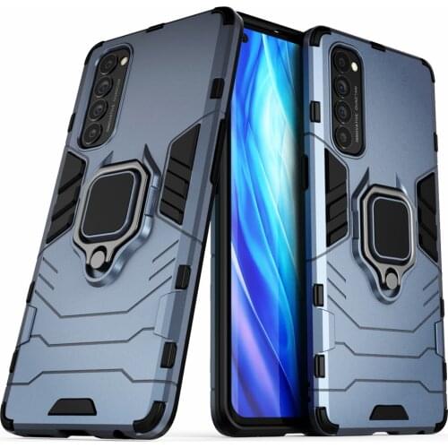 For Oppo Reno 4 Pro Case Ring Stand Bumper Silicone + PC Phone Back Cover For Oppo Reno 4Pro For Reno 4 Pro 4G 5G Reno4 Reno4pro