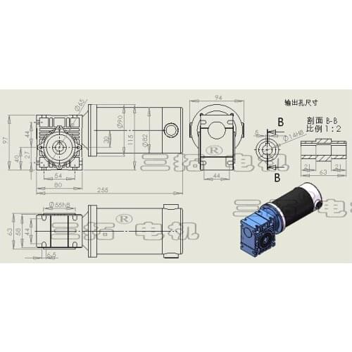 GW80170 1:100 mirco Turbine worm shaft decelerate DC Motor motor 12V /24v