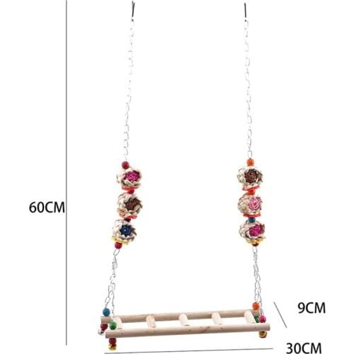 Birds Toy Wooden Ladders Swing Scratcher Perch Climbing Ladder Bird Cage Hamsters Parrot Toys High Quality Pet Supplies