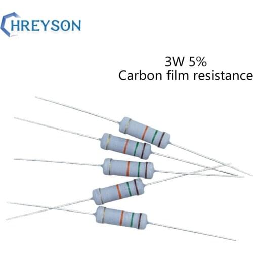 20Pcs 3W 0R-22M Carbon Film Set Of Resistor 5%Tolerance 12K 18K 27K 36K 110K 300K 750K 1M 2M 3.9M 10 Ohm Electronics Resistance