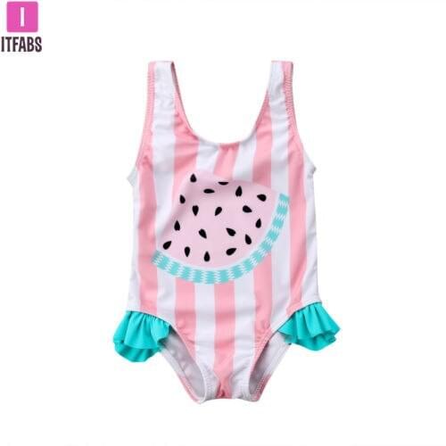 Cut Kids Girls Bathing Suit One Piece Swimsuit Baby Girl Clothing Watermelon Print Swimwear for Newborn Girls Infant Bikinis