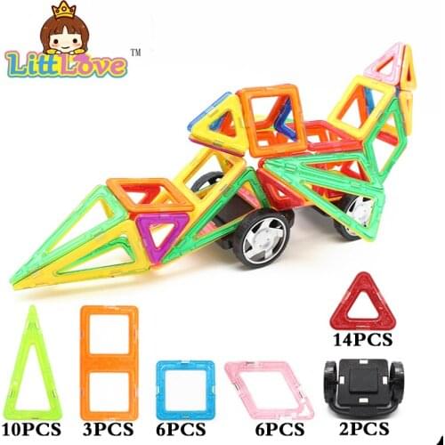 LittLove 41PCS Big Size Magnetic Designer Building Blocks Model Building Toys Enlighten Bricks Magnetic Toys For Children