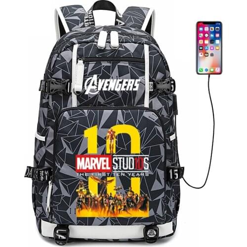 Marvel Surrounding Avengers Reunion Middle School Students Schoolbag Backpack Backpack Boys High School Students