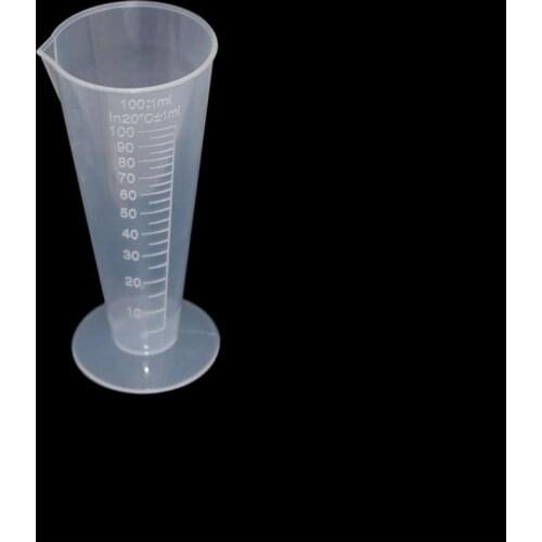 1Pc 100ml Transparent Plastic Cone Measuring Cup With Scale Graduated Cylinders School Laboratory Kitchen Measure Accessories