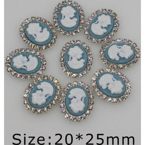 Fashion 10pcs/Set 25mm*20mm Resin Oval Rhinestone Buttons DIY Accessories Wedding Invitation Beauty Avatar Shiny Buttons