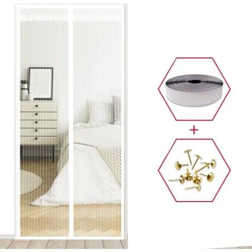 Summer Magnetic Net Mosquito Bug Fly Screen Door Curtains for Living Room Velcro Door Mesh Mosquito Protection Net Screen Door