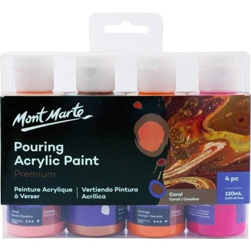 4pcs/Set Pouring Acrylic Paint Set Fluid Marbling Paint Silicone Oil Acrylic Medium Fabric Drawing Tool For Artist DIY