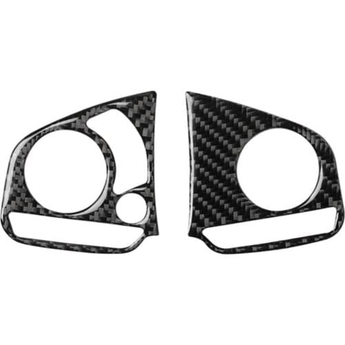 2Pcs Carbon Fiber Steering Wheel Button Stickers Trims for Honda Civic 2016-2019 Car Interior Accessories