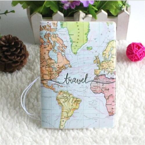 Creative World Map Passport Cover Wallet Bag Letter Men Women Pu Leather Id Address Holder Portable Boarding Travel Accessories