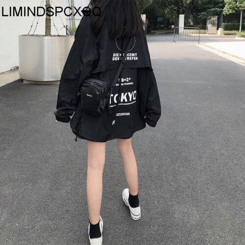 Autumn 2021 Korean Clothing Loose Print Patchwork Fashion College Jackets Work Clothes Long Sleeve Womens Camperas De Mujer New