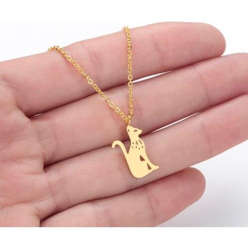 CHENGXUN Spring Cute Egyptian cat Pendant Necklace Little Kitty Necklace for Cat Lover Fashion Women Jewelry for Children Girls