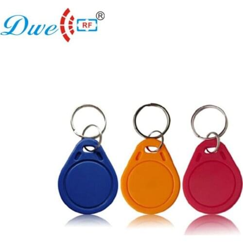 DWE CC RF access control card 13.56mhz F08 read only rfid tags with key ring