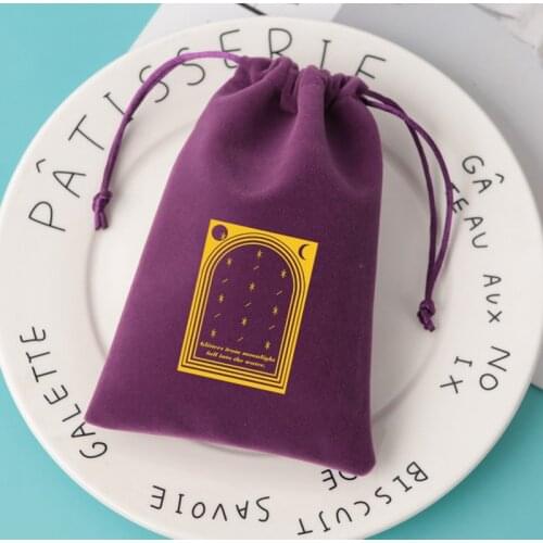 50PCS Plain Blank Velvet Drawstring Pouches Jewelry Packaging Bag purple Gift Box Personalized Pouch