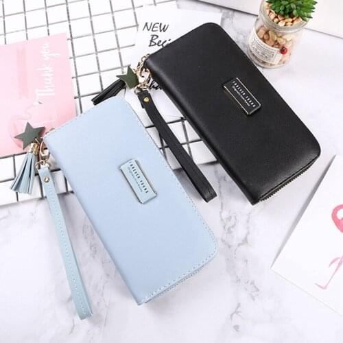 Luxury Brand Leather Women Long Zipper Coin Purses Tassel Design Clutch Wallet Female Money Credit Card Holder