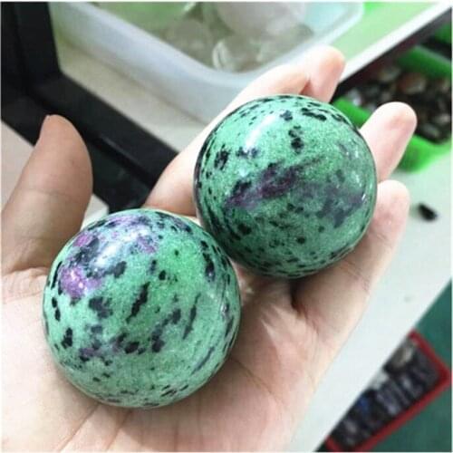 Ruby Zoisite Ball Natural Carved Crystal Spheres For Home Decoration