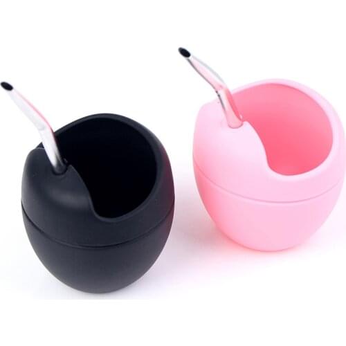 Siliconen Yerba Mate Cup Kalebas Met Bombilla Stro Bpa Gratis 5oz Silicone Bombillas Yerba Mate Cup Set