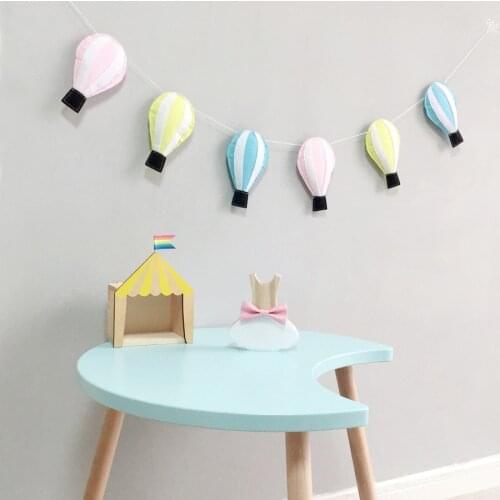Nordic Hanging Decorations Baby Kids Boy Girls Bed Room Felt Balloon Wall Decor Crafts Children Newborn Photography Accessories
