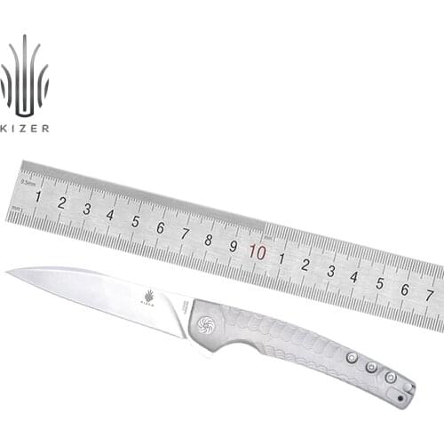 Kizer folding pocket knife Splinter KI3457A3 hunting knife special texture on titanium handle