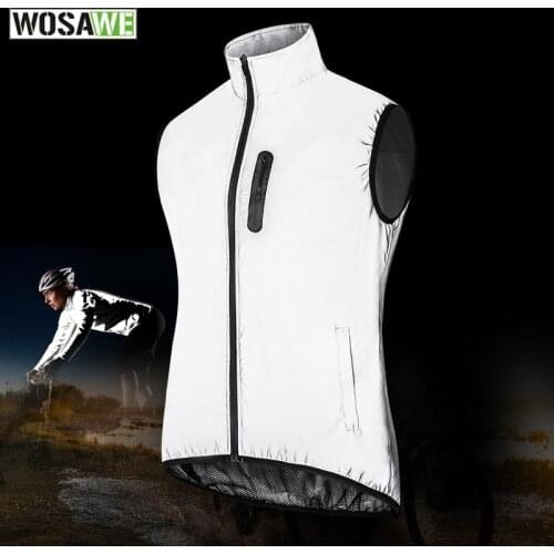 High Visibility All Reflective Cycling Vest Windproof Waterproof Running Reflective Clothing Bike Bicycle Motorcycle MTB Vest