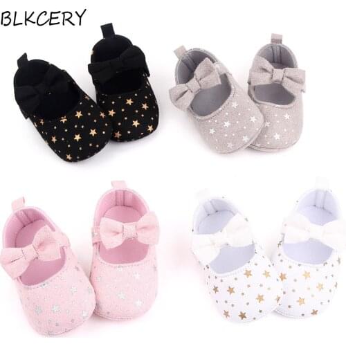 Newborn Baby Girl Shoes 1 Year Old Fashion Pink Stars Footwear Toddler No-slip Loafers Infant for Walking Crib Shoes Doll Gifts