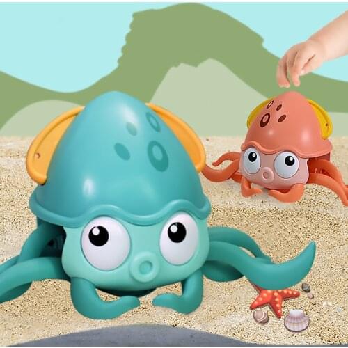 U Wind Up Baby Bath Toy Octopus Cuttlefish Inkfish Walk Swimming Amphibious Summer Beach Game Plastic Funny Kid Gift