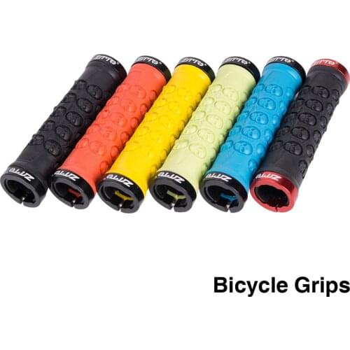 MTB Bicycle Handlebar Grips TPR Rubber Anti Slip Bike Grip For Mountain Road Folding Bike Skull Patterns