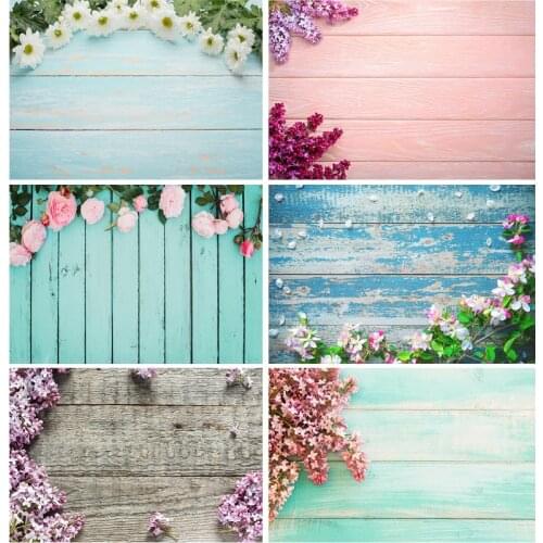 Spring Flower Wood Board Photography Backdrops Photo Studio Props Wooden Floor Vinyl Photo Backgrounds 21318MB-01