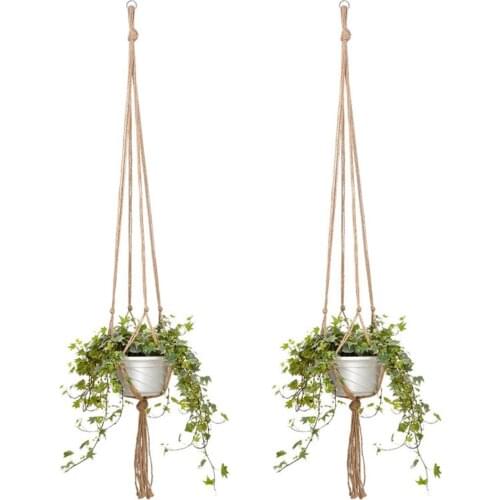 Hanging Planter Rack Hanging Basket Flower Pot Holder Gardening Linen Rope Woven Net Potted Plants Hanger Indoor Outdoor Decorat