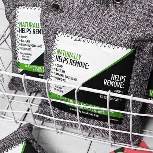 Breathe Green Bamboo Charcoal Odor Eliminator Bag Activated Absorber Natural H55A