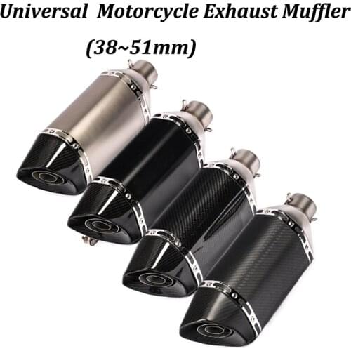 Carbon fiber stainless steel Motorcycle Exhaust Muffler Escape Modified With AK Logo For Motorbike For FZ6N FZ6 FZ400 XJR400
