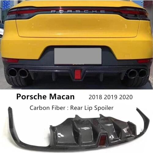 Carbon Fiber Rear Lip Spoiler For Porsche Macan 2018 2019 2020 2021 Bumper Diffuser Spoilers