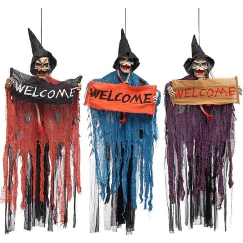 1pcs Halloween Hanging Skull Ghost Haunted House Decoration Horror Props Halloween Party Pendant Home Door Bar Decor