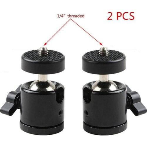 2PCS 1/4" Mini Tripod Ball Head Bracket Holder Mount Ballhead for DSLR Camera (pack of Two)