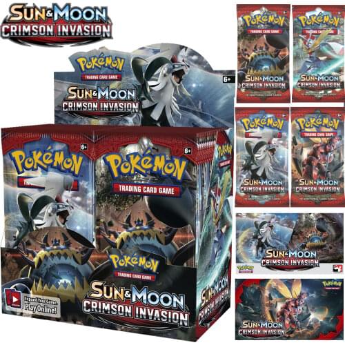 324pcs Pokemon cards TCG: Sun&Moon Crimson Invasion Booster Box Collectible Trading Card Game Kids Toys