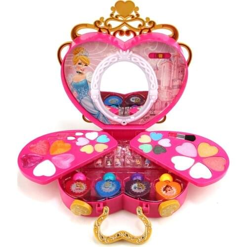 39 pcs Princess snow White Lip gloss lipstick Makeup set Disney frozen Series Beauty pretend play girls Gift Box with light