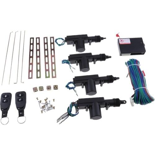 Car Central Locking System Keyless Entry W/ 4 Power Door Lock Actuator Set