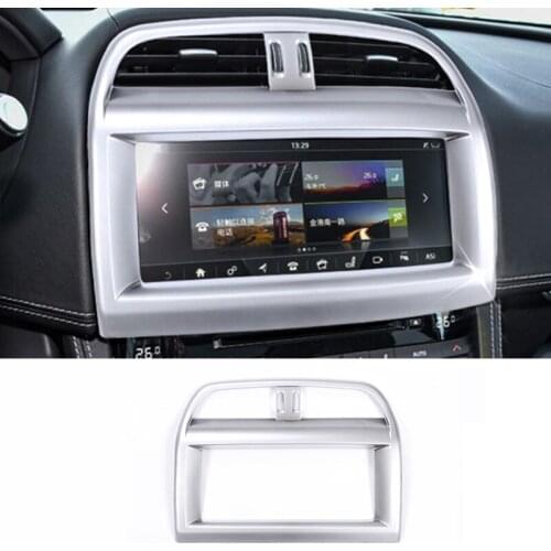 Car Interior ABS Chrome Navigation Screen Frame Trim For Jaguar XE XEL F-Pace f pace X761 Accessories