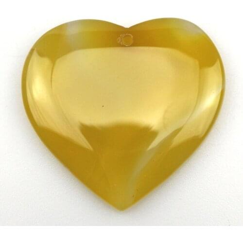 46x48mm heart shape yellow Sardonyx stone beads natural stone beads DIY loose beads for jewelry making 1 piece to sale