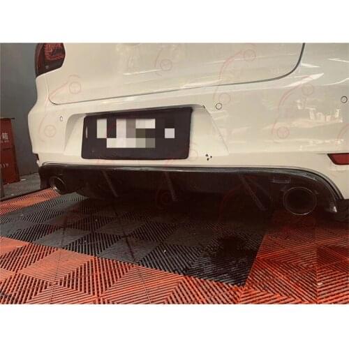 Para volkswagen golf 6 vi mk6 gti pára-choques 2010-2013 estilo do carro de fibra de carbono amortecedor traseiro difusor lábio