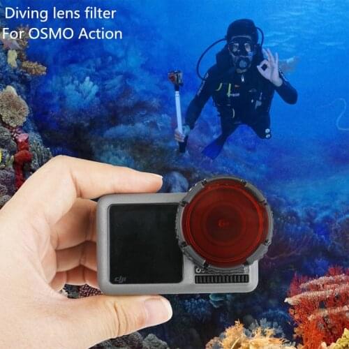 Diving filter Underwater photographic lens Dive filter For DJI Osmo Action Sports Camera Accessories Red