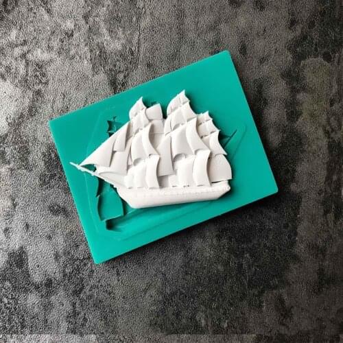 Sailboat Shape Fondant Cake Silicone Mould Chocolate Biscuits Molds Candy Cooking Pastry Baking Cake Wedding Decorating Tools