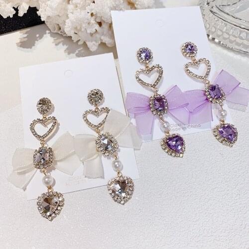 Korean Elegant Luxury Oval Colorful Crystal Drop Earrings For Women Girls Fashion Party Boucle D'oreilles Jewelry