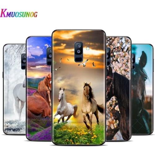 Beautiful Hors Art For Samsung Galaxy A3 A5 A6 A7 A8 A9 A6S A8S A9S Star Plus 2016 2017 2018 Black Silicone soft Phone Case